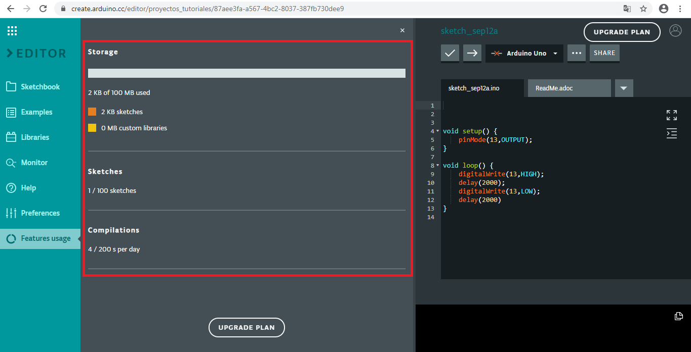 Editor online para Arduino - LIAG